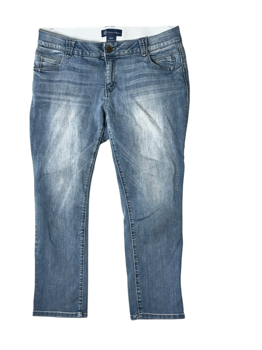 Democracy Women's Cropped Jeans in Medium Blue Wash
